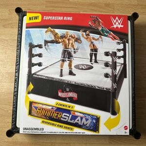 WWE SUPERSTAR WRESTLEMANIA & SUMMERSLAM REVERSIBLE WRESTLING RING SKIRTS MATTEL